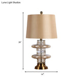 Modern Yellow Desk Lamp With Fabric Shade - Wide Flare 1-Head Design