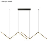 Modern Z-Shaped Led Pendant Light For Restaurants - Minimalist Aluminum Fixture