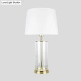 Modernism Desk Lamp With Tapered White Drum Shade