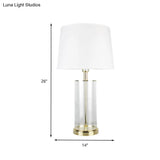 Modernism Desk Lamp With Tapered White Drum Shade
