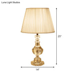 Modernism Urn-Shaped Crystal Nightstand Lamp With Hand-Cut Task Lighting - Beige