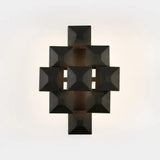 Modernist 1/3-Light Sconce With Metal Shade: Geometric Wall Lamp In Black/White Design For Stairway