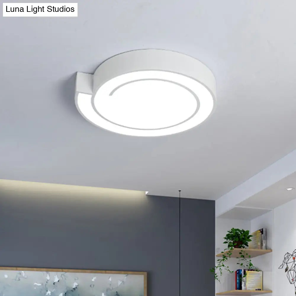 Modernist Acrylic Flushmount Lighting: Whistling Led Ceiling Lamp For Bedroom In Warm/White Light