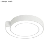 Modernist Acrylic Flushmount Lighting: Whistling Led Ceiling Lamp For Bedroom In Warm/White Light