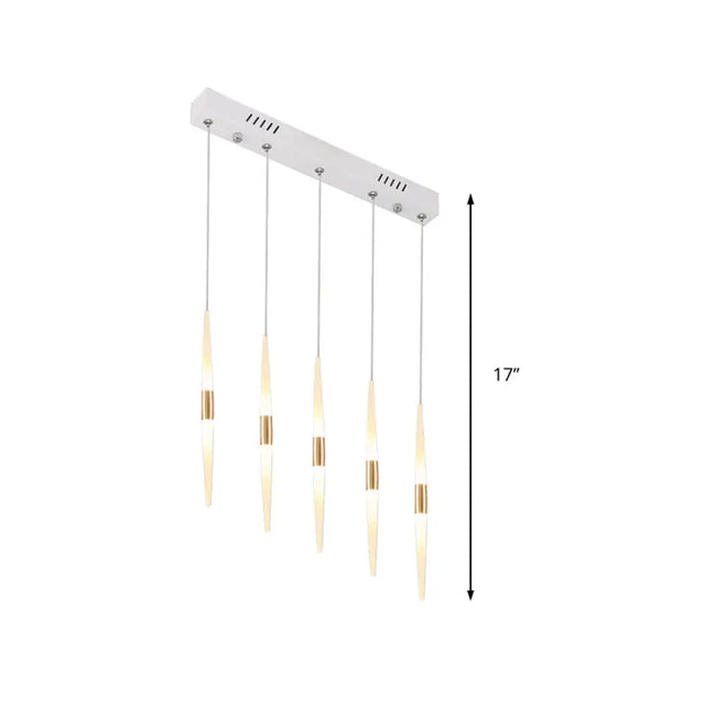 Modern Acrylic Flute Cluster Pendant Light - 5/6 Lights White/Warm