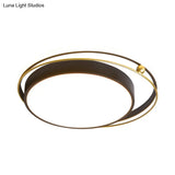 Modernist Acrylic Led Flush Mount Light Black/Gold 16’/19.5’ Ceiling Fixture