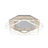 Modernist Acrylic Square Frame Flush Mount Lamp: 20.5/25 Wide Black/White Led Ceiling Fixture For