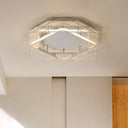 Modernist Acrylic Square Frame Flush Mount Lamp: 20.5’/25’ Wide Black/White Led Ceiling Fixture