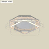 Modernist Acrylic Square Frame Flush Mount Lamp: 20.5’/25’ Wide Black/White Led Ceiling Fixture
