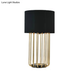 Modernist Black Desk Lamp - Straight Sided Shade Task Light For Study