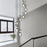 Modernist Black Hexagon Cage Pendant Lamp With Spiral Design - Metal Multiple Hanging Light 9 / B