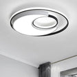 Modernist Black/White Metal Led Flush Mount Lighting - 19’/22’ Wide Fixture With Frosted