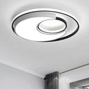 Modernist Black/White Metal Led Flush Mount Lighting - 19’/22’ Wide Fixture With Frosted