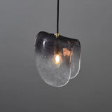 Modernist Brass Pendant Lighting With Curve Water Glass Ceiling Light - Ideal For Restaurants