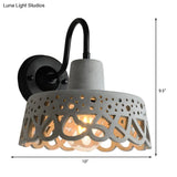 Modernist Cement Gooseneck Wall Mounted Light Fixture - 1 Grey (8.5/9.5/10 Width)
