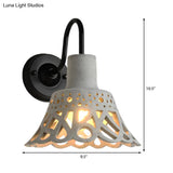 Modernist Cement Gooseneck Wall Mounted Light Fixture - 1 Grey (8.5/9.5/10 Width)