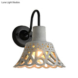 Modernist Cement Gooseneck Wall Mounted Light Fixture - 1 Grey (8.5/9.5/10 Width)