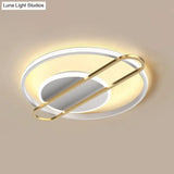 Modernist Circle Thin Flush Mount Led Ceiling Light Fixture - Black/Gold/White 16.5’/20.5’ Wide