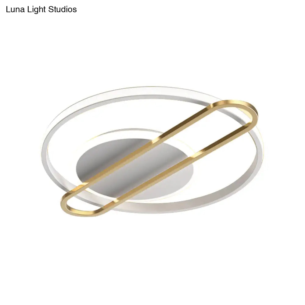 Modernist Circle Thin Flush Mount Led Ceiling Light Fixture - Black/Gold/White 16.5’/20.5’ Wide