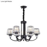 Modernist Cone Crystal Pendant Chandelier - 3/6 Lights Black Dining Room Ceiling Hanging Fixture