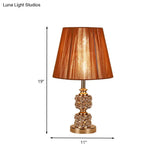 Modernist Conical Shade Crystal Desk Lamp - Gold Small 1-Head Task Lighting