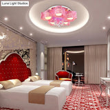 Modernist Crystal Ceiling Lamp With Etched Flower Design 3/5 Lights Opal Glass Ball Shade