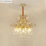 Modernist Crystal Chandelier Pendant Light With 3/6 Heads In Black/Gold - Perfect For Bedroom