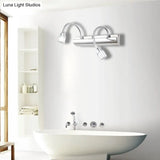 Modernist Crystal Vanity Wall Sconce With Gooseneck Arm - Clear Cylinder Shape 3 Lights 12.5/18 W