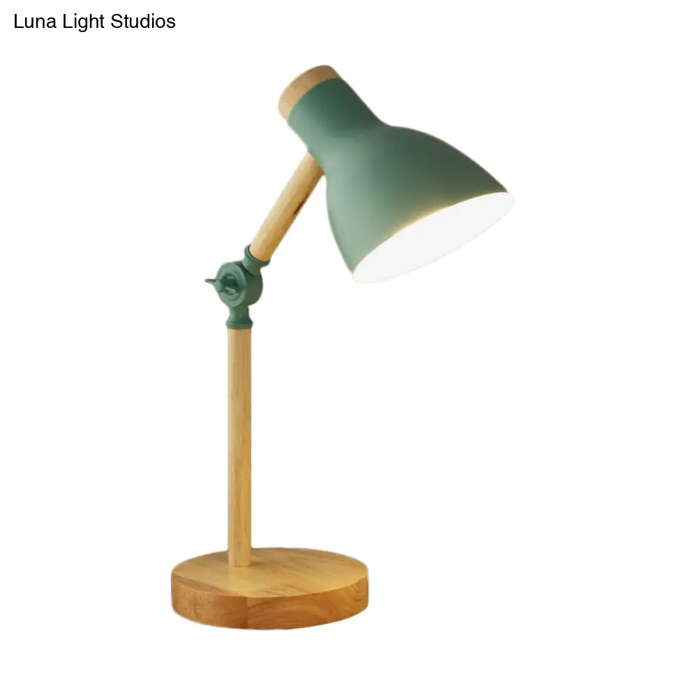 Modernist Domed Metal Desk Light - Rotatable Reading Lamp For Study Room In White/Pink/Yellow And