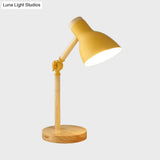 Modernist Domed Metal Desk Light - Rotatable Reading Lamp For Study Room In White/Pink/Yellow And