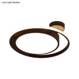 Modernist Drum Ring Ceiling Flush Mount Lighting In Black/White With Led 18’/21.5’ Width -
