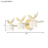 Modernist Elk Design 3-Head Metal Wall Sconce In White For Living Room Lighting