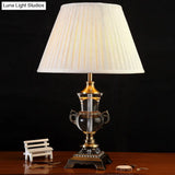 Modernist Fabric Cone Shade Reading Lamp - 1 Bulb Beige Task Lighting For Bedroom