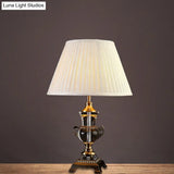 Modernist Fabric Cone Shade Reading Lamp - 1 Bulb Beige Task Lighting For Bedroom