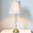 Modernist Fabric Study Lamp: Wide Flare 1 Head White Ideal For Reading