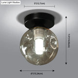 Modernist Glass Ceiling Flush Mount Light Fixture For Hallway