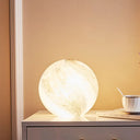Modernist Glass Saturn Nightstand Lamp In Brown - Global Bedroom Night Table Lighting
