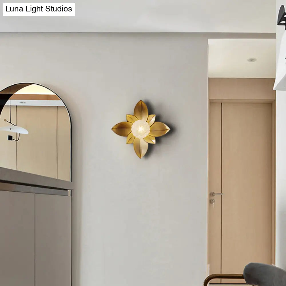 Modernist Globe Sconce Light Fixture - Brass Metal Bedroom Wall Mount Lighting With 1 Bulb
