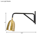 Modernist Gold Dome Wall Lamp - 1 Light Mounted Lighting For Living Room