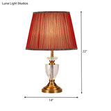 Modernist Gold Fabric Conical Shade Task Reading Lamp For Study