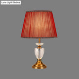 Modernist Gold Fabric Conical Shade Task Reading Lamp For Study