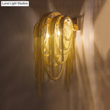 Modernist Gold Finish Tassels Wall Sconce - Aluminum Led Mount Lamp