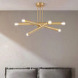 Modernist Gold Metal Bedroom Pendant Chandelier with Multiple Lights Ceiling Hung Light Fixture Gold