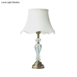 Modernist Gold Table Lamp With Crystal Base - Bedroom Nightstand Lighting