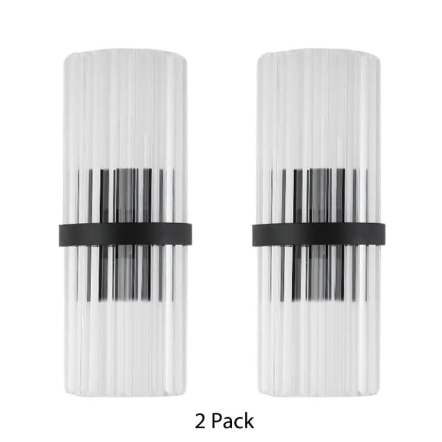 Modernist Half-Light Pipe Wall Sconce Lamp: Metal & Crystal Black Finish Perfect For Dining Room
