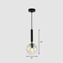 Modernist Hammer Glass Pendant Light - Stylish Hanging Ball Fixture For Restaurants Black
