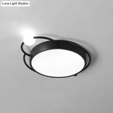 Modernist Iron Flush Mount Lamp In Black/Gold 17’/20.5’ Wide Led Warm/White Light