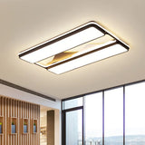 Modernist Led Black Flush Mount Ceiling Light In Warm/White 16.5’/20.5’/35.5’ Wide / 35.5’ White