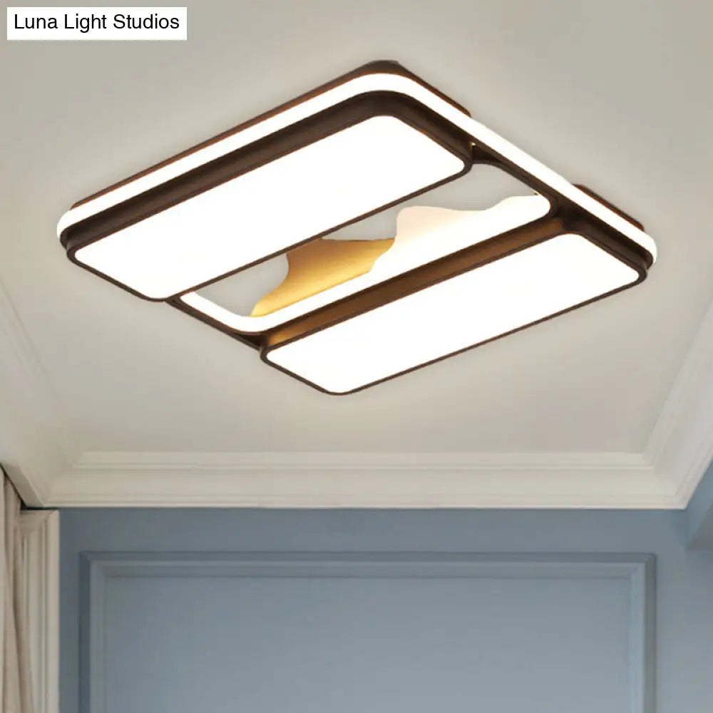 Modernist Led Black Flush Mount Ceiling Light In Warm/White 16.5’/20.5’/35.5’ Wide