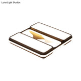 Modernist Led Black Flush Mount Ceiling Light In Warm/White 16.5’/20.5’/35.5’ Wide